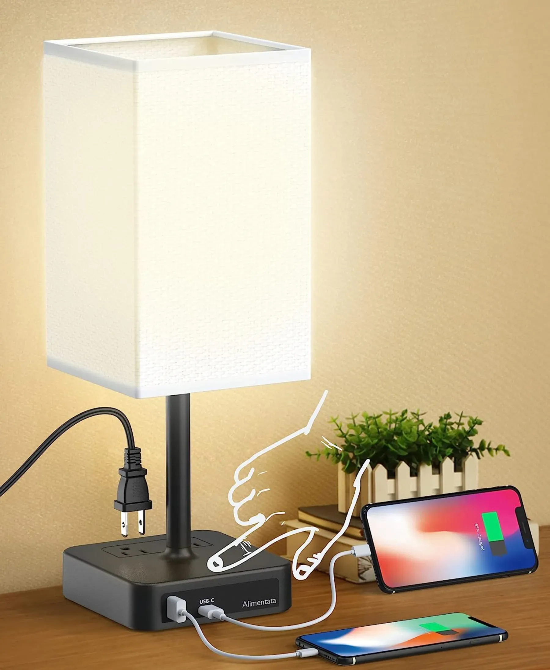 Illuminate and Energize: Unleash the Power of a Lamp with Charging Station.